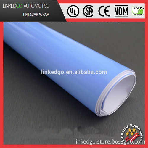 Professional Car Body Sticker 1.52*30M Light Blue Gloss Vinyl Wrap Used Car Wrap film